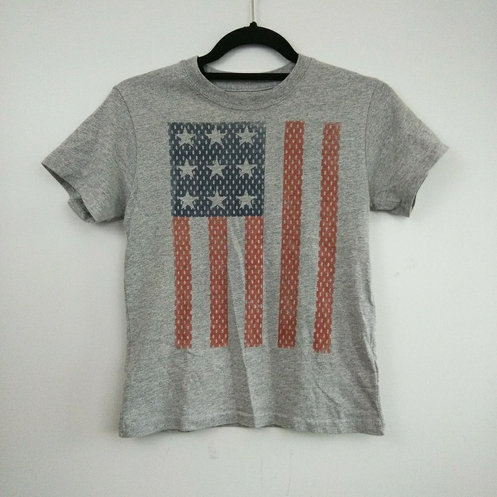 American USA Flag Gray Kids' T-Shirt